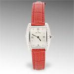 Lucien Piccard Women 's 14k Diamond Red Strap Watch