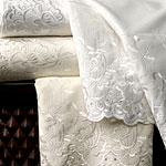Luxury 300 Tc Lace Hem Solid Sateen Sheets