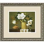 Magnolias Upon Cherries Framed Art Print