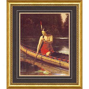 Maiden In Canoe Framed Print
