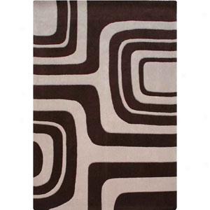 Maize Brown Geometric Hannd Tuftrd Rug