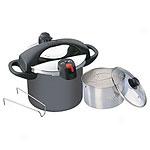 Manttra 5pc 8qt Hard Anondized Multi Cooker Set