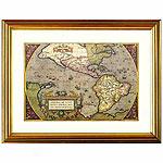 Map Of The Americas Framed Print By Ortelius
