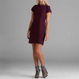 Marc New York Wine Ruched Cap Sleeve Dress