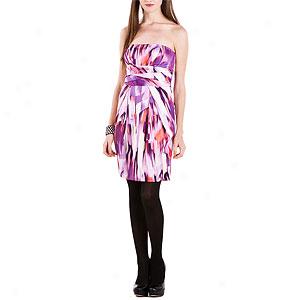 Max & Cleo Muiberry Print Strapless Dress