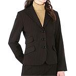 Max Studio Petite Black Pinstripe 3--button Blazer