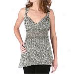 Max Studio Smocked Silk Tunic Camisole