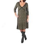 Max Studio V-neck Black & Beige Knit Dress