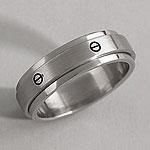 Men's Bolt Design Stainless Steel Spinner Ring