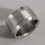 Men's Stainless Steel Dual Finish Comfort-fit Ring