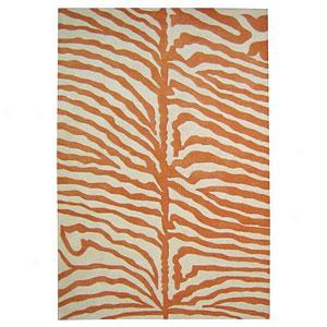 Metro Flower Zebra Orange Wool Rug