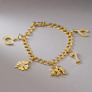 Mia & Lizzie Gold Good Luck Charm Bracelet