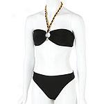 Michael Kors Solid 2pc Bandeau Bikini With Confine