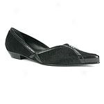 Michelle K Leather & Calfhair Pointed Toe Flat