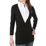 Michelle Nicole Black Two-in-one Sweater Blouse