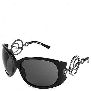 Fail to hit Sixty Womens 306 Black Rectangular Sunglasses