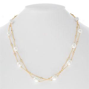 Modital Bijoux 18k Vermeil Faux Pearl Necklace