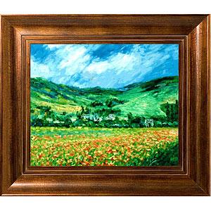 Monet Poppy Field Near Gi\/erny Framed Oil Painting