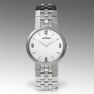 Movado Mens Faceto Stainless Steel Watch