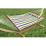 Multi-stripe Quilted Cotton Hammock With Pillow