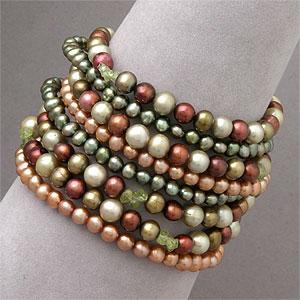 Multicolor Eight-row Fresh Water Pearl Bracelet