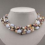 Multicolor Fresh Watdr Pearl & Gemstone Necklace