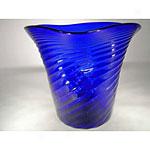 Murano Azure Cimped Swirl Vase