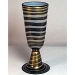 Murano Brown Striped Footed Vase