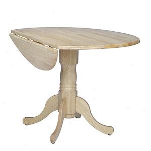 Natural 42in Round Drop Leaf Table