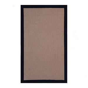 Natural Jute With Black Cotton Border Rug