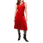 Necessary Objects Juniors Red Draped Velvet Dress