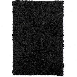 New Flokati Black Area Rug With Bonus Rug Pad