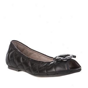 Nicole Habitual Black Leather Ballet Flat