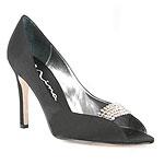 Nina Barika Satin Peep Toe Rhinestone Heels