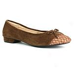 Noel Collection Ballerina Flat With Leather Toe