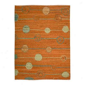 Nourison Taos Orange Flat-woven Wool Rug