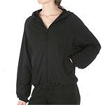 Nuala Black Slouchy Zip Front Hoodie