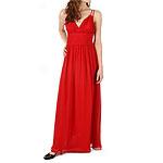 Oc By Oc Red Silk Chiffon Grecian Dress