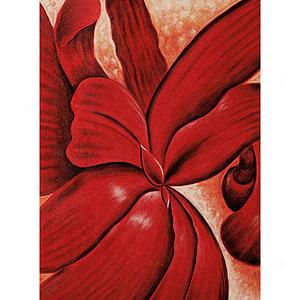 O'keeffe Red Flower Wrap Oil On Can\/as Painting