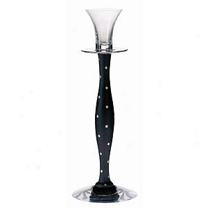 Orrefors Celeste Black Glass Candle Holder