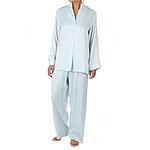 Oscar De La Renta Pink Label Blue Jacquard Pajamas