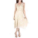 Patra Metallic Lace Dress With Handkerchief Hem