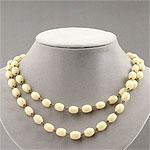 Paula Abdul Long Ivory Bead Lay3ring Necklace