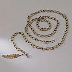 Paula Abdul Oversized Brass Feather Necklace