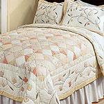 Peach Blossom Cotton Quilt & Sham Set