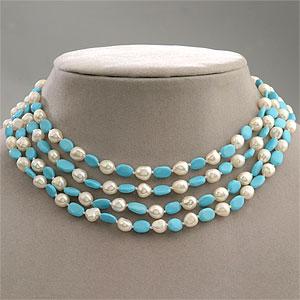 Pearl & Turquoise 4 Layer Neckpace