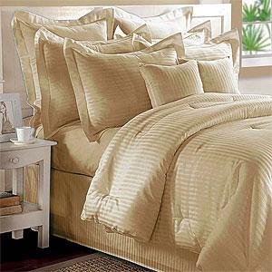 Pecan Woven Stripe Cotton Comforter Set