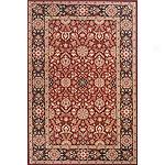 Persian Heritage Hnd-finished Wool Rug, Burgundy