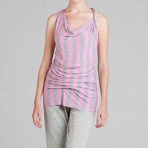 Pii Pii By Poleci Pink And Grey Pleated Top