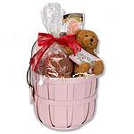 Pink Valentines Day Caramel Apple Gift Basket